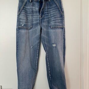 Blue Denim Jogger Pants aqua